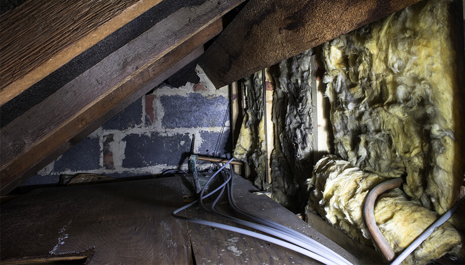 crawl space exposed wiring insulation