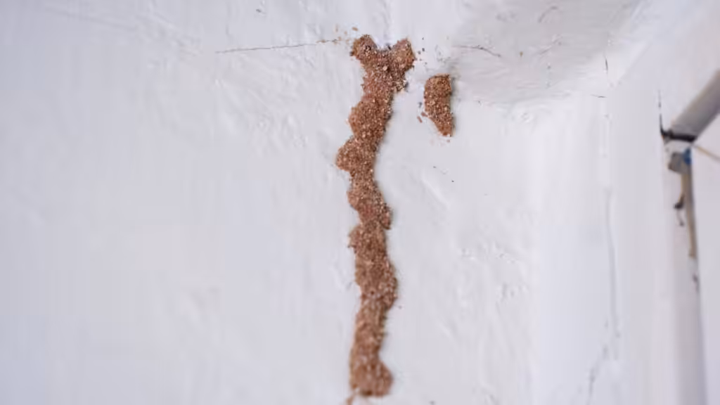 Termite mud tube on wall